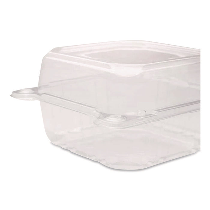 PET Plastic Hinged Container, 6 x 6 x 3.3, Clear, Plastic, 500/Carton