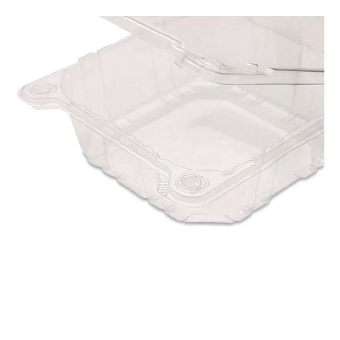 PET Plastic Hinged Container, 6 x 6 x 3.3, Clear, Plastic, 500/Carton