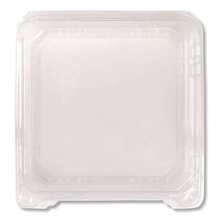 PET Plastic Hinged Container, 9 x 9 x 3.6, Clear, Plastic, 100/Pack, 2 Packs/Carton