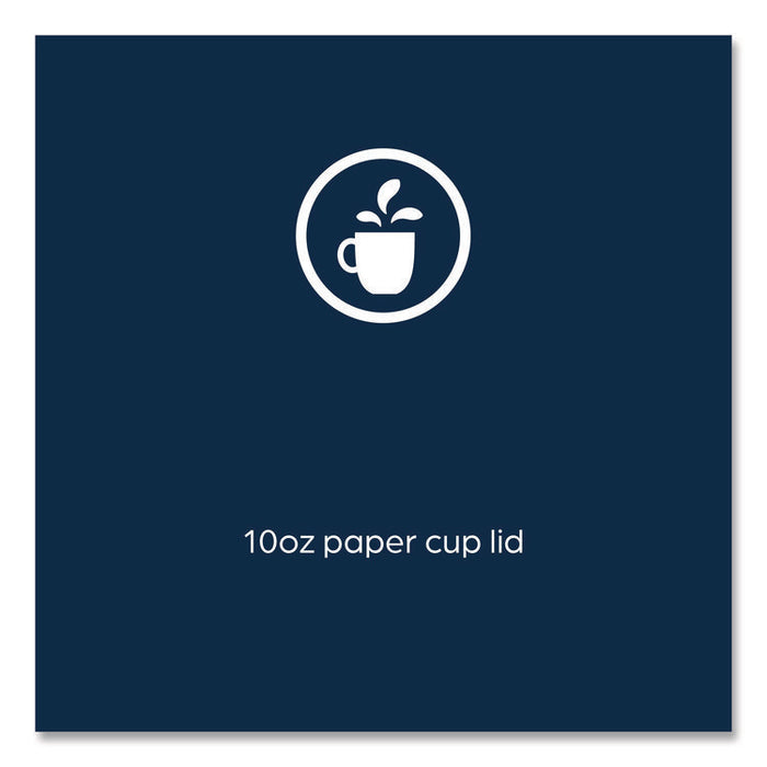 Hot Beverage Paper Cup Lids 10 oz, Fits FLAVIA 10 oz Paper Cup, White, 100/Sleeve, 10 Sleeves/Carton