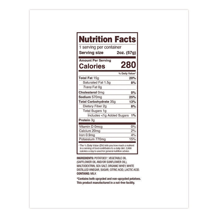 Kettle Potato Chips, Salt and Vinegar, 2 oz Bags, 24/Carton