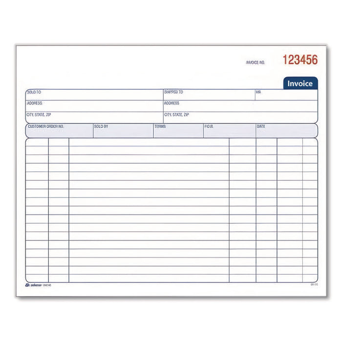 Multipart General-Purpose Invoice Pad, Two-Part Carbonless, 8.38 x 6.69, 50 Forms Total