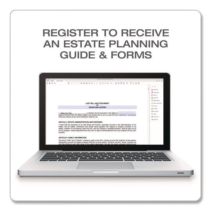 Last Will and Testament Digital Forms Kit with Manual and Estate Guide, Inkjet/Laser, 8.5 x 11, Unlimited Number of Forms