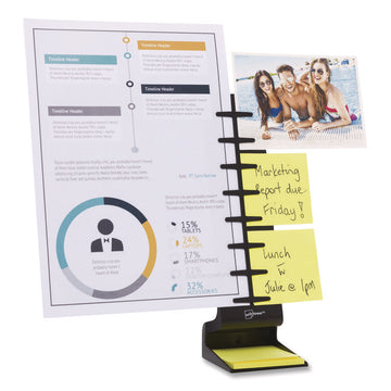 Desktop Pro Double-Wide Document Stand, Holds Up to 2 Legal Size Sheets, Plastic, Black