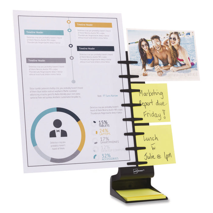 Desktop Pro Double-Wide Document Stand, Holds Up to 2 Legal Size Sheets, Plastic, Black