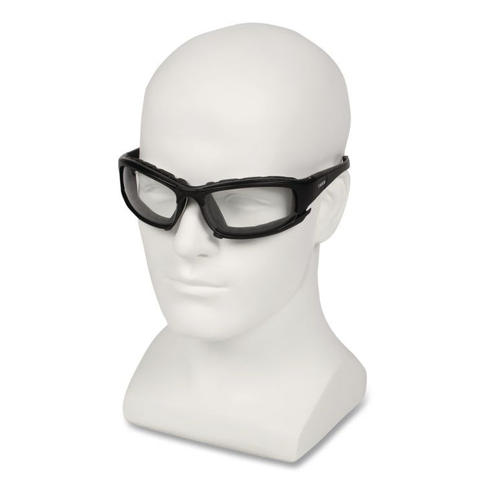 V50 Calico Safety Eyewear with Head Strap, Black Full Frame, Clear Dual Anti-Fog Lens