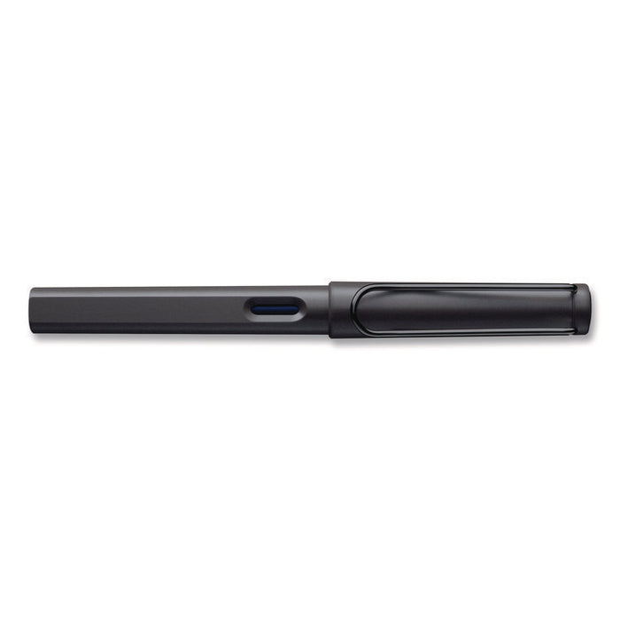 safari Fountain Pen, Medium Nib, Blue Ink, Charcoal Barrel