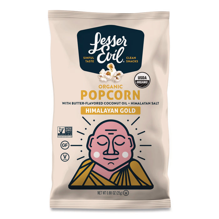 Snack Organic Himalayan Gold Popcorn, 0.88 oz Bag, 18/Carton