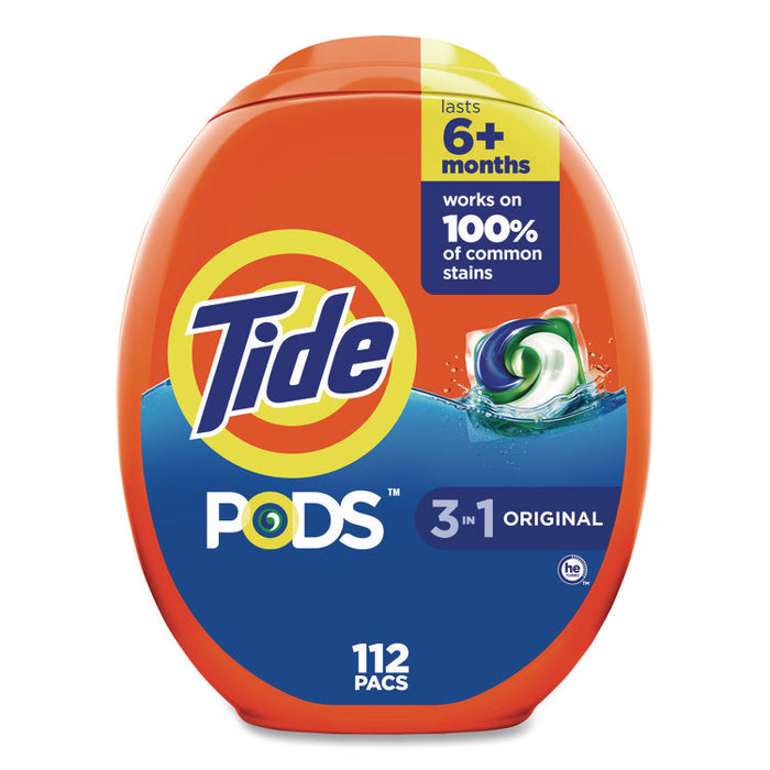 PODS Laundry Detergent, Pods, Tide Original Scent, 112 Pods/Tub