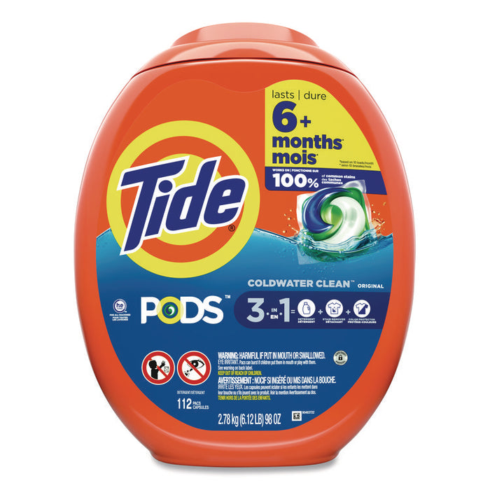 PODS Laundry Detergent, Pods, Tide Original Scent, 112 Pods/Tub