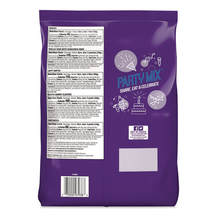 Party Mix Stand-Up Bag, 75 Pieces, Assorted Flavors, 1.7 lb Bag