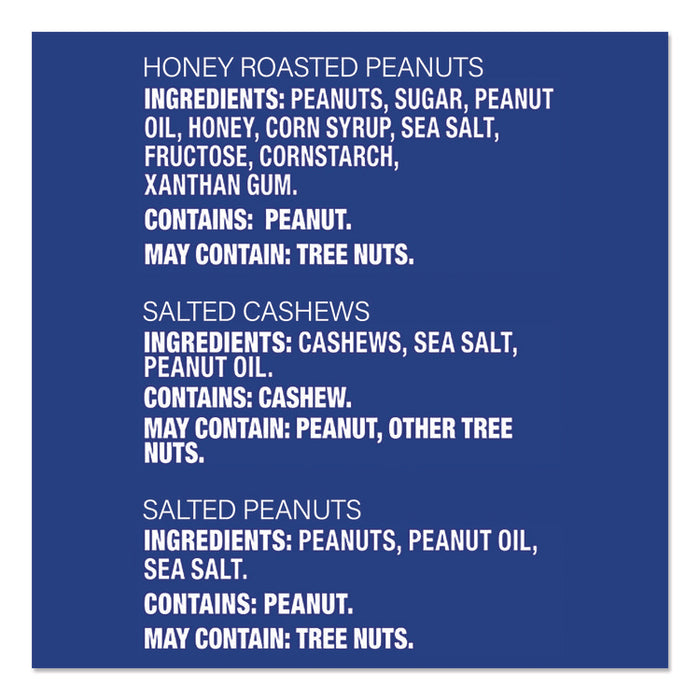 Salted Nuts Variety Pack, Assorted Flavors, 1.5 oz/1.75 oz Packs, 24/Carton