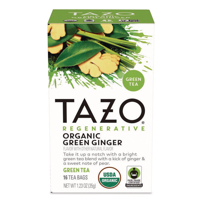 Tea Bags, Organic Green Ginger, 16/Box
