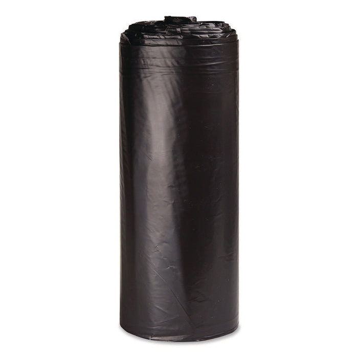 Low-Density Commercial Can Liners, 33 gal, 1.5 mil, 33" x 39", Black, Interleaved Roll, 20 Bags/Roll, 5 Rolls/Carton