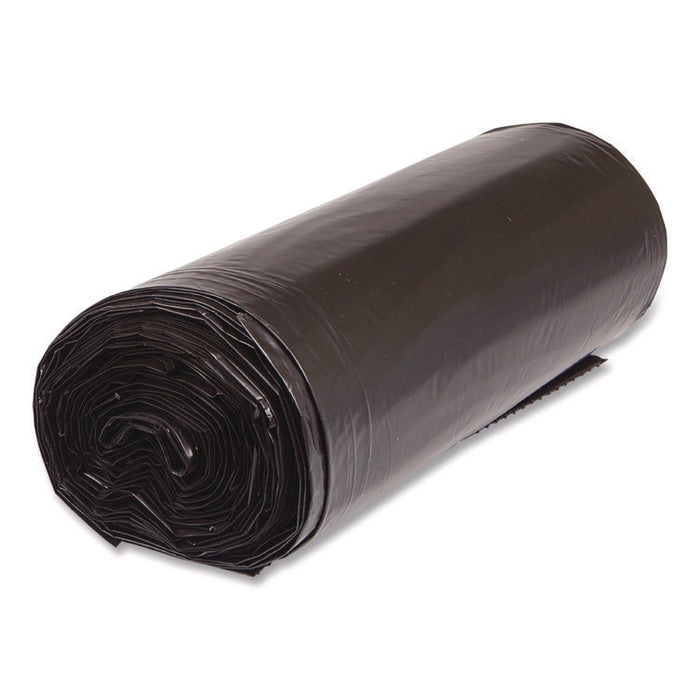 Low-Density Commercial Can Liners, 60 gal, 1.15 mil, 38 x 58, Black, Interleaved Roll, 25 Bags/Roll, 4 Rolls/Carton