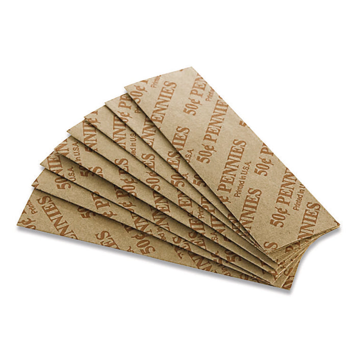 Flat Coin Wrappers, Pennies, Red, 1,000/Box
