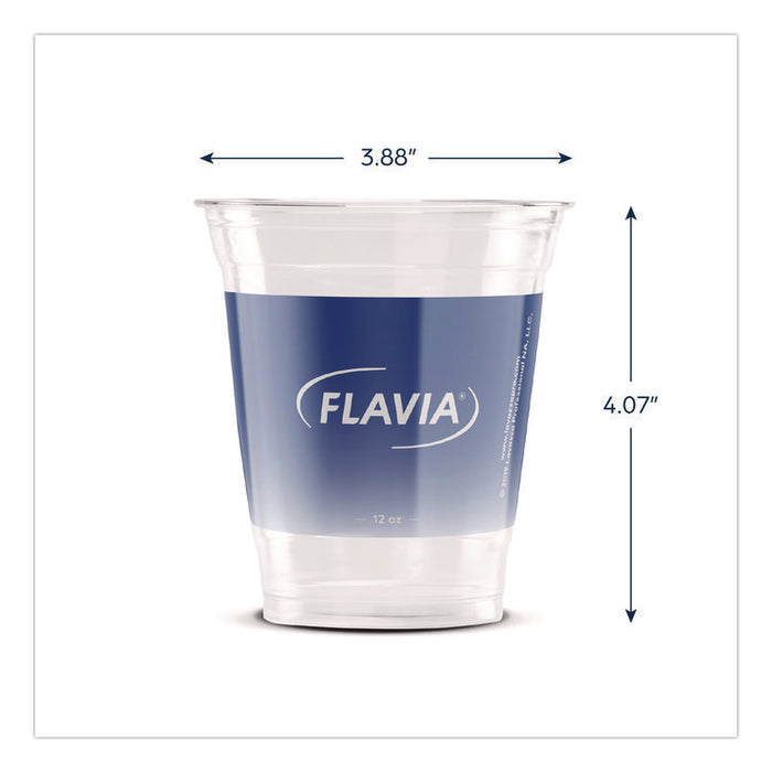 Cold Cups 12 oz, Blue Band Flavia Logo, Clear/Blue, 1,000/Carton