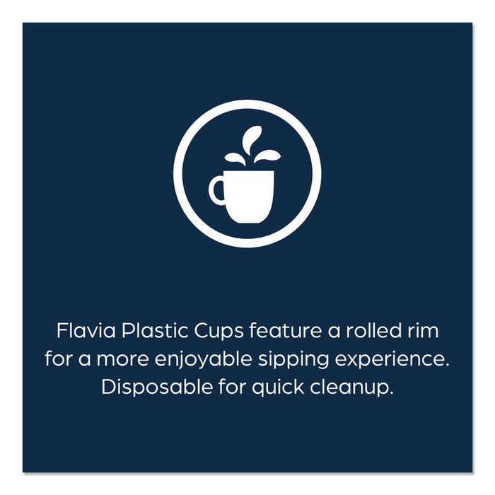 Cold Cups 12 oz, Blue Band Flavia Logo, Clear/Blue, 1,000/Carton