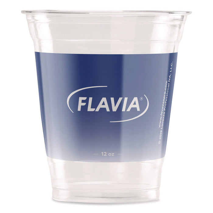 Cold Cups 12 oz, Blue Band Flavia Logo, Clear/Blue, 1,000/Carton