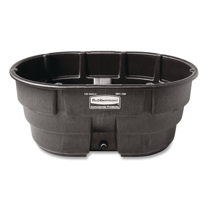 Stock Tank, 150 gal, 39" x 58" x 25", Polyethylene, Black