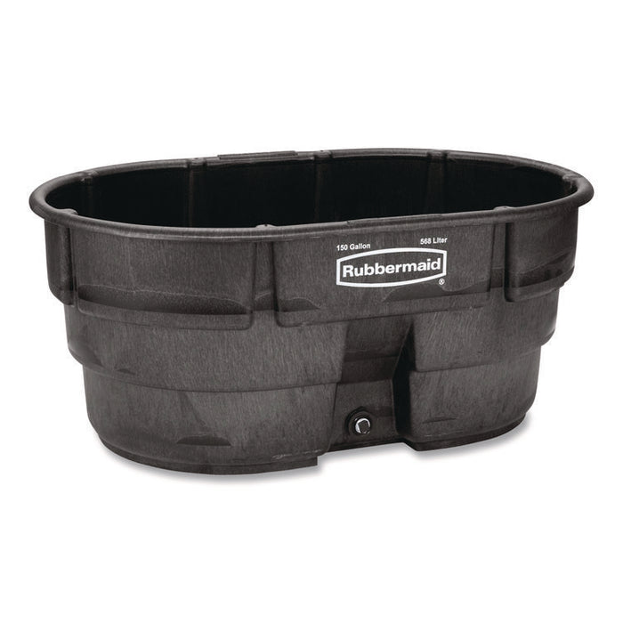 Stock Tank, 150 gal, 39" x 58" x 25", Polyethylene, Black