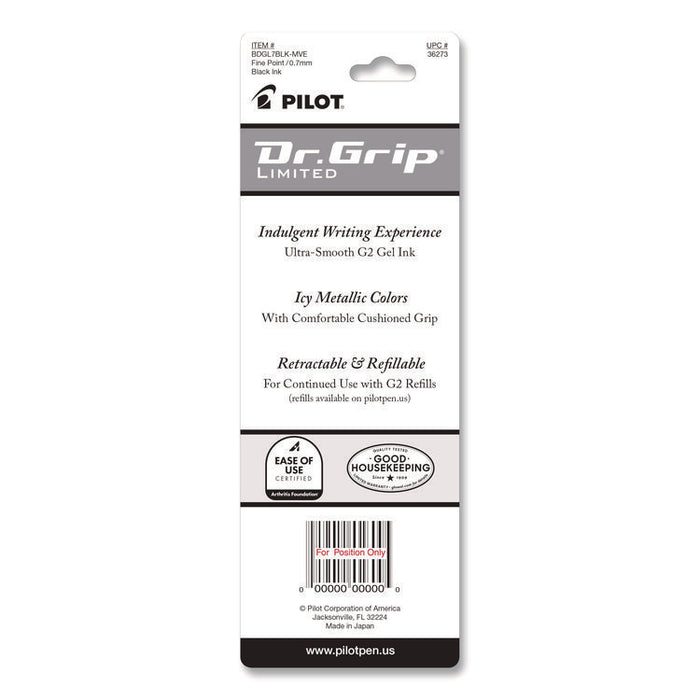 Dr. Grip Limited Gel Pen, Retractable, Fine 0.7 mm, Black Ink, Champagne Mauve Barrel