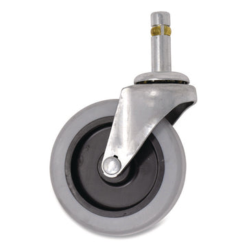 3" Swivel Caster, 0.44" x 1.38" Swivel Stem, Gray