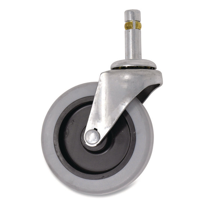 3" Swivel Caster, 0.44" x 1.38" Swivel Stem, Gray