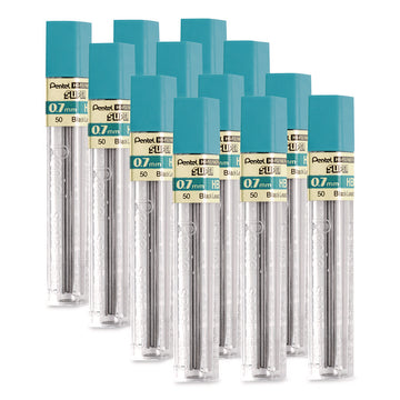 Super Hi-Polymer Lead Refills, 0.7 mm, HB, Black, 12/Tube