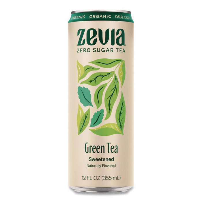 Zero Sugar Naturally Sweetened Green Tea, 12 oz Can, 12/Carton
