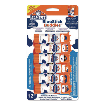 BlooStick Buddies and Disappearing Purple Glue Stick Combo Pack, 0.21 oz, Dries Clear, 12/Pack
