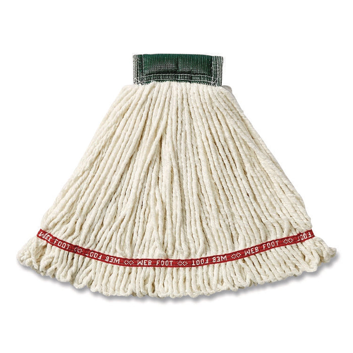 Web Foot Shrinkless Wet Mop Head, 20 oz, 5" Headband, White