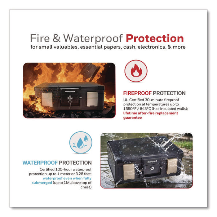 Waterproof and Fireproof Chest, 20 x 17.2 x 7.3, 0.39 cu ft, Black
