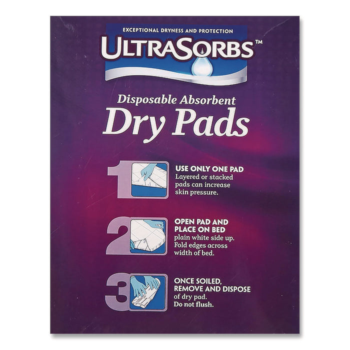 Ultrasorbs Disposable Dry Pads, 23 x 35, Blue, 7/Box