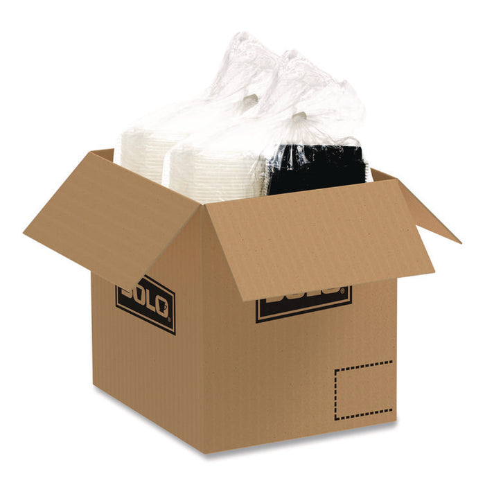 Creative Carryouts OctaView Hinged Lid Containers, 9.13 x 9.55 x 2.38, Black/Clear, Plastic, 100/Carton