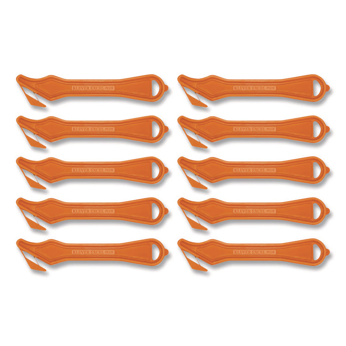 Excel Plus Safety Cutter, 7" Plastic Handle, Orange, 10/Box