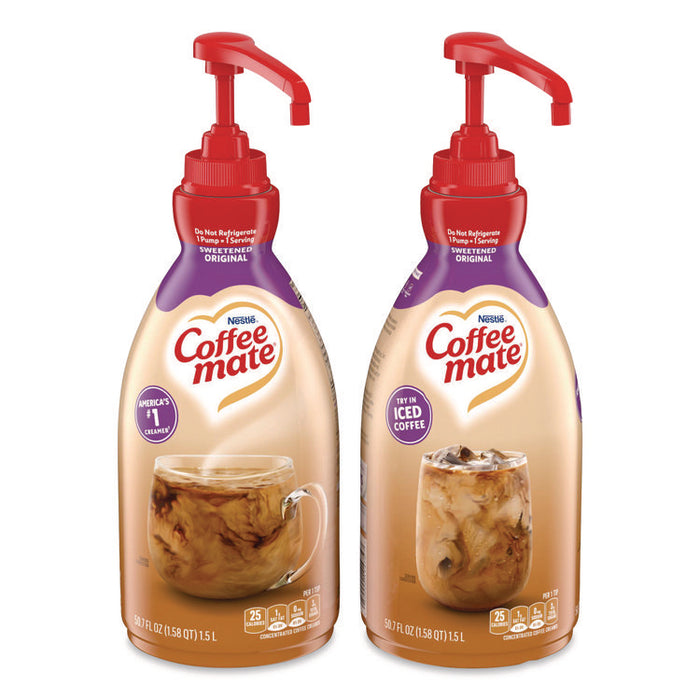 Liquid Coffee Creamer, Sweetened Original, 1.5 L Pump Bottle, 2/Carton