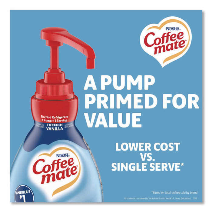 Liquid Coffee Creamer, French Vanilla, 1.5 L Pump Bottle, 2/Carton