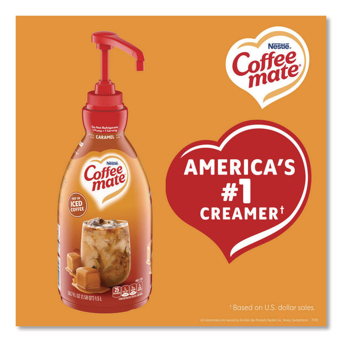 Liquid Creamer Pump Bottle, Caramel, 50.7 oz Pump Bottle, 2/Carton