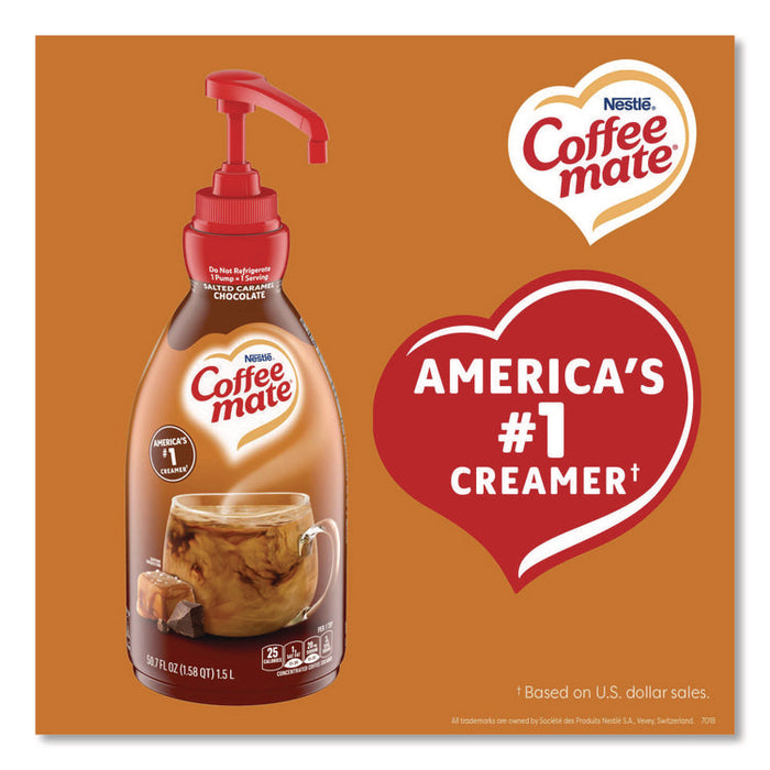Liquid Creamer Pump Bottle, Salted Caramel Chocolate, 1.5 L Pump Bottle, 2/Carton