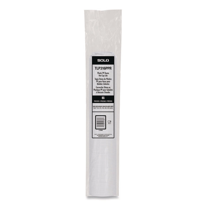 Traveler Cappuccino Style Dome Lid, Fits 10 oz to 24 oz Hot Cups, White, 95 Lids/Sleeve, 10 Sleeves/Carton