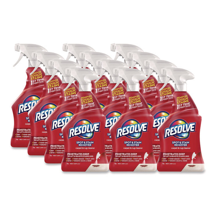 Triple Oxi Advanced Trigger Carpet Cleaner, Fresh Linen Scent, 22 oz Spray Bottle, 12/Carton