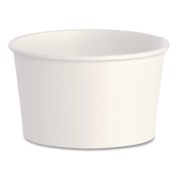 Double Poly Paper Food Containers, 5 oz, 3.38" Diameter x 2.01"h, White, Paper, 1,000/Carton