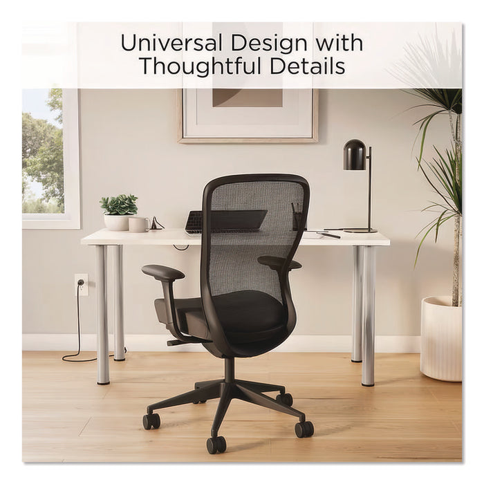 Essentials Writing Table-Desk with Integrated Power Management, 59.7" x 29.3" x 28.8", White/Aluminum