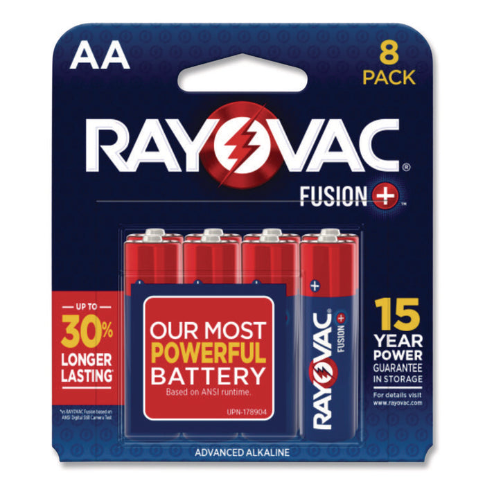 Fusion Performance Alkaline AA Batteries, 8/Pack