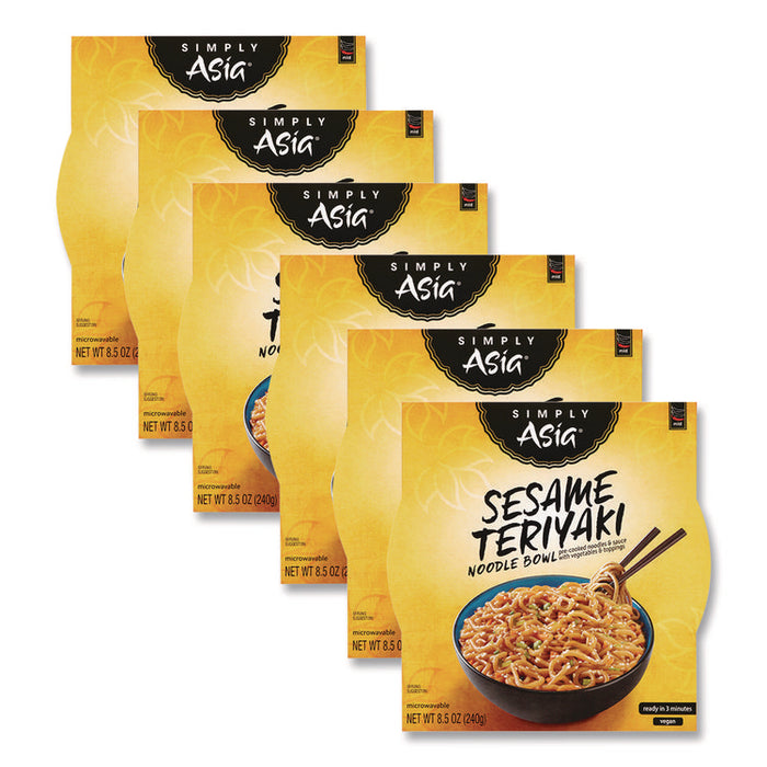 Simply Asia Sesame Teriyaki Noodle Bowl, 8.5 oz Bowl, 6/Carton