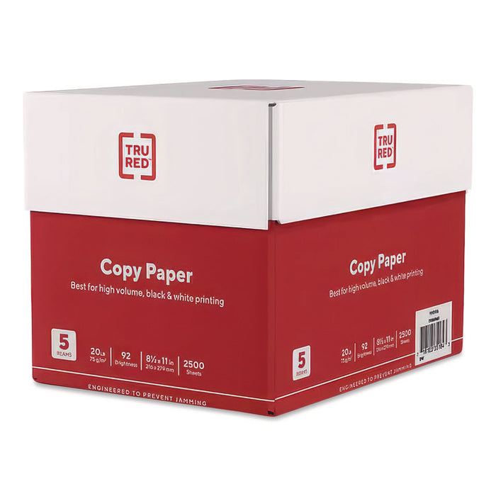 Printer Paper, 92 Bright, 20 lb Bond Weight, 8.5 x 11, 500 Sheets/Ream, 5 Reams/Carton