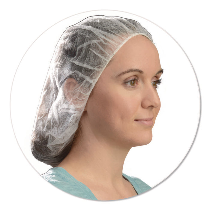 BC Series Bouffant Caps, Polypropylene, 24", White, 1,000/Carton