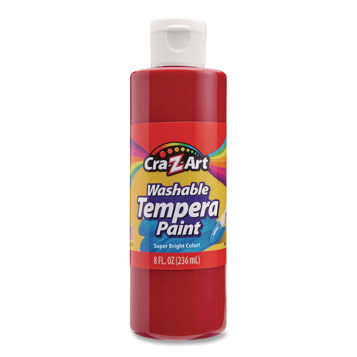 Washable Tempera Paint, 10 Assorted Colors, 8 oz Bottle, 10/Pack