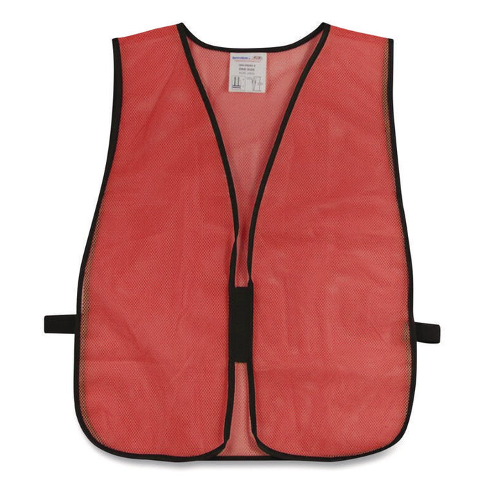 Hook and Loop Safety Vest, Polyester Mesh, One Size Fits Most, Hi-Viz Orange